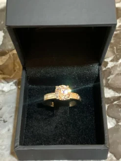 Bague Solitaire or gris diamant 2 Carats (Certificat)