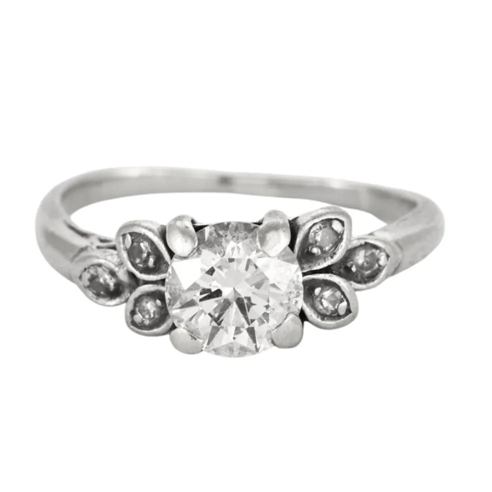 Bague solitaire or gris et diamant