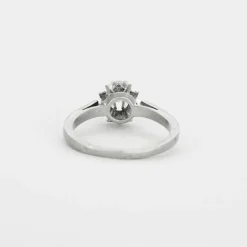 Bague solitaire or gris et diamants