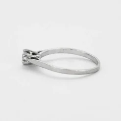 Bague solitaire or gris et diamant