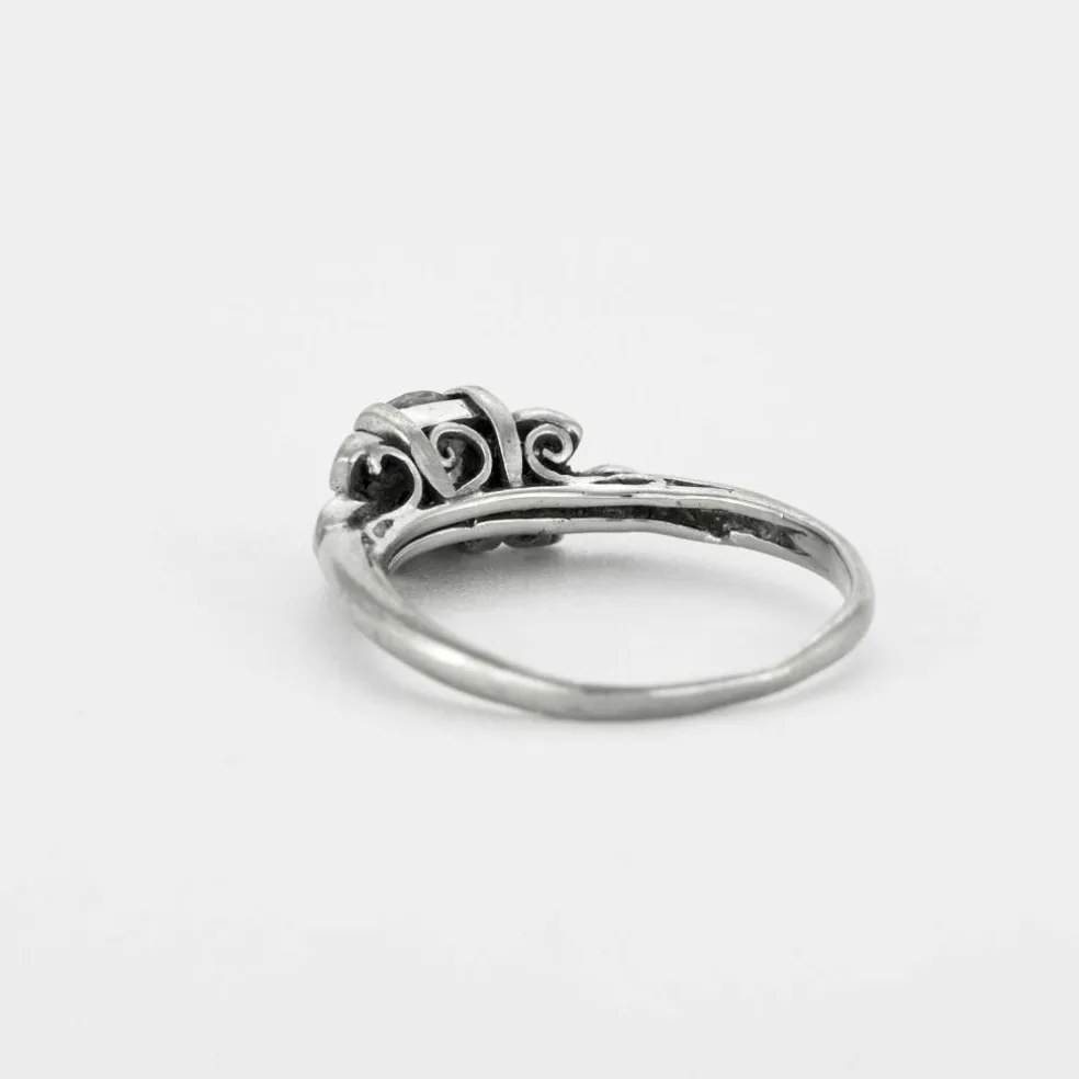 Bague solitaire or gris et diamant