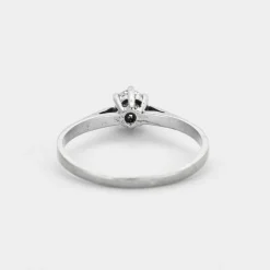 Bague solitaire or gris et diamant