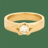Bague solitaire or jaune et diamant