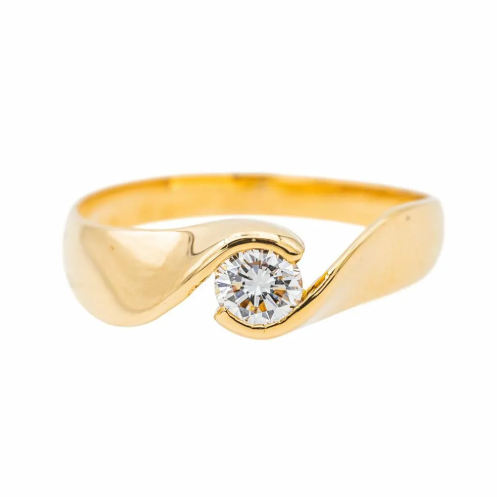 Bague Solitaire Or jaune Diamant
