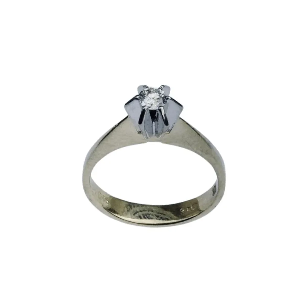 Bague Solitaire Or Jaune Diamant 0.16ct