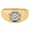 Bague solitaire or jaune diamant