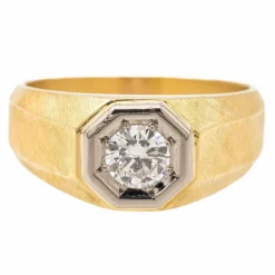 Bague solitaire or jaune diamant