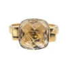 Bague Solitaire Or jaune Quartz fumé