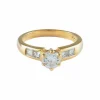 BAGUE SOLITAIRE OR JAUNE ET DIAMANTS