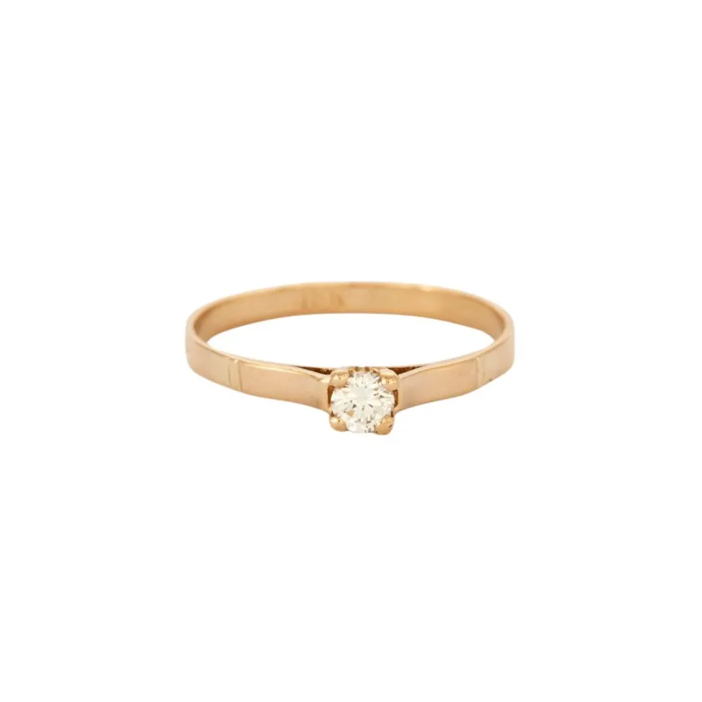 Bague solitaire Or jaune Diamant