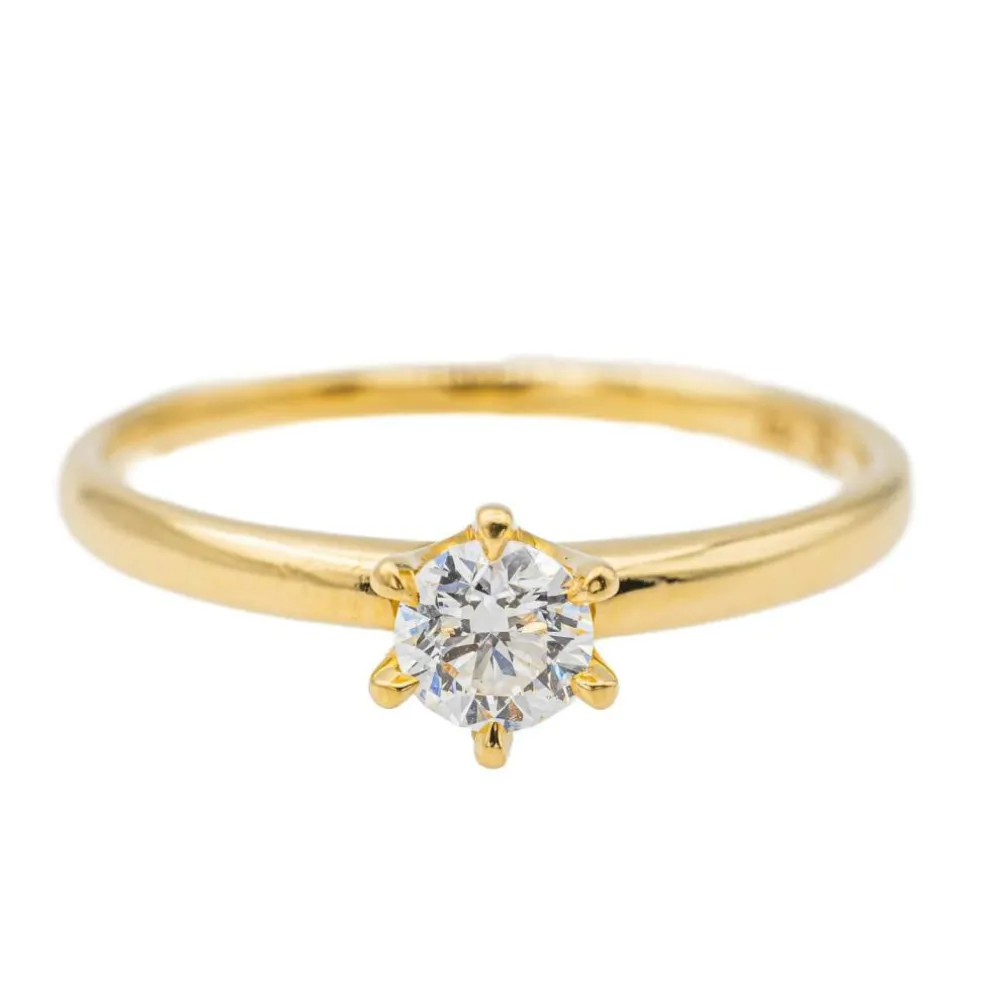 Bague Solitaire Or jaune Diamant