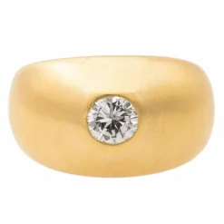 Bague Solitaire or jaune diamant