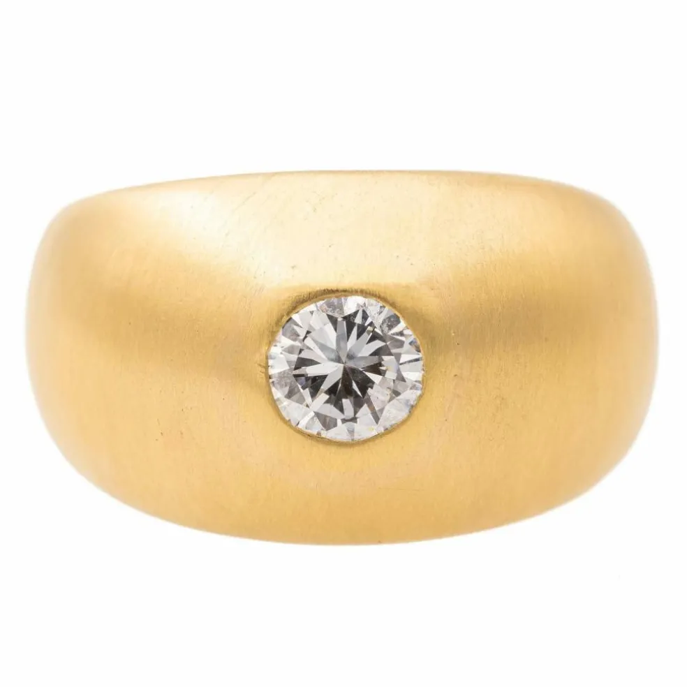 Bague Solitaire or jaune diamant