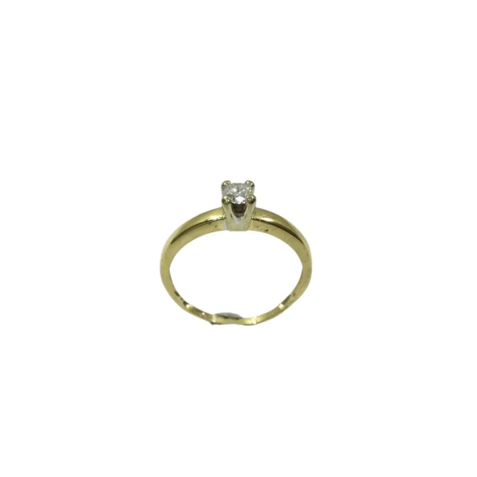 Bague Solitaire Or Jaune Diamant 0.14ct