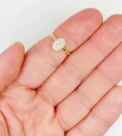 Bague solitaire or jaune diamant 1,51 carat - certificat GWLAB