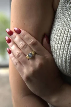 Bague solitaire or jaune diamant