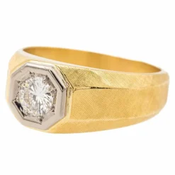 Bague solitaire or jaune diamant