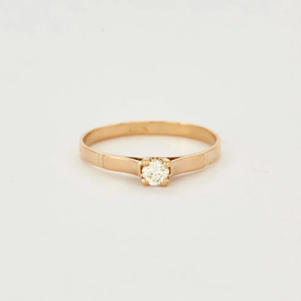 Bague solitaire Or jaune Diamant