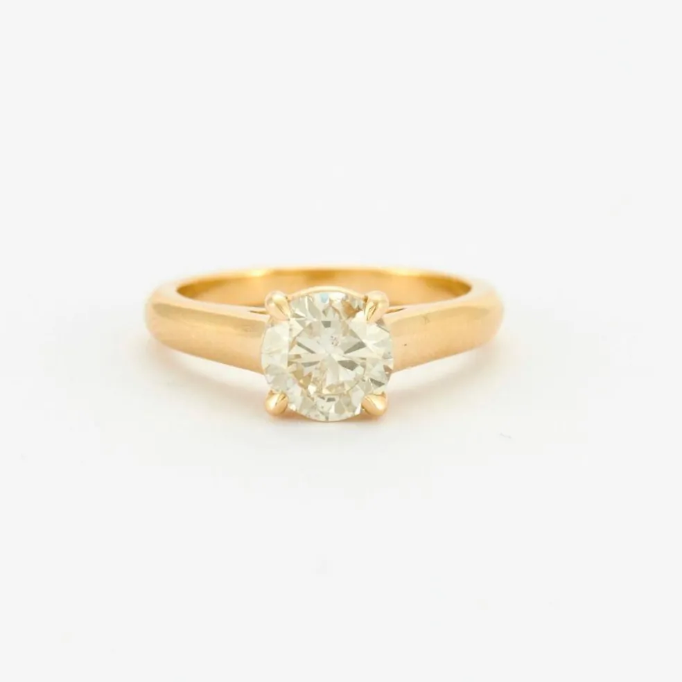 Bague solitaire Or jaune Diamant