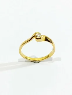 Bague Solitaire Or Jaune Diamant 0.13ct