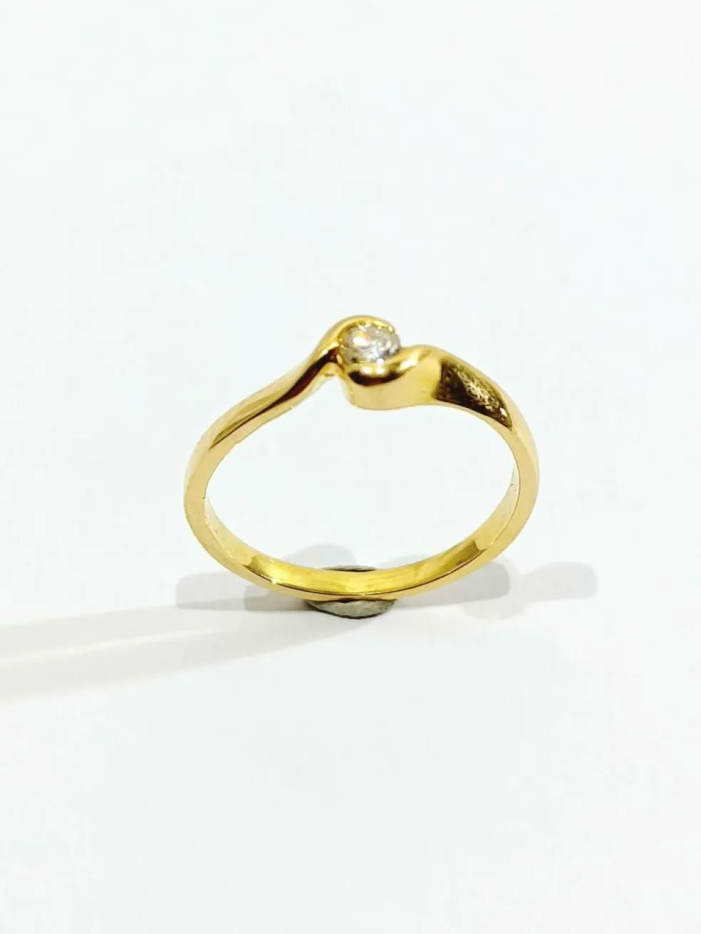 Bague Solitaire Or Jaune Diamant 0.13ct