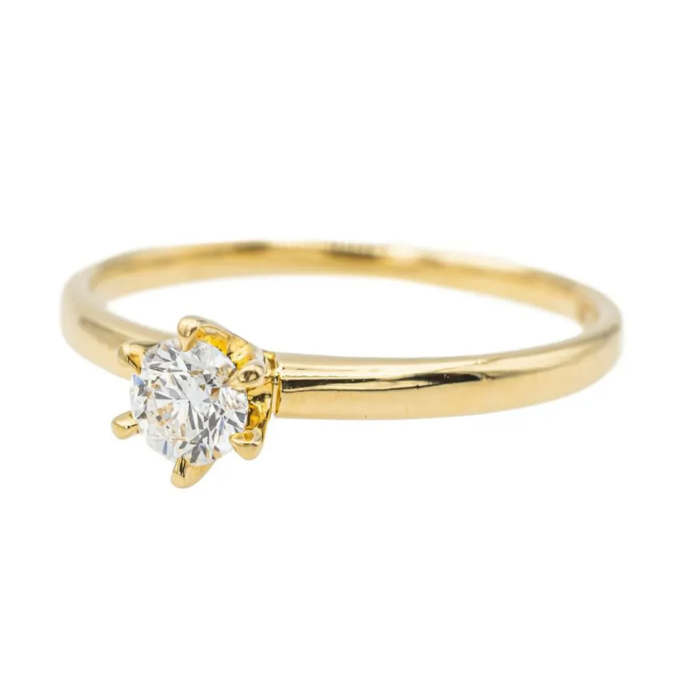 Bague Solitaire Or jaune Diamant