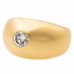 Bague Solitaire or jaune diamant