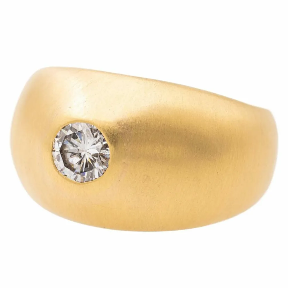 Bague Solitaire or jaune diamant