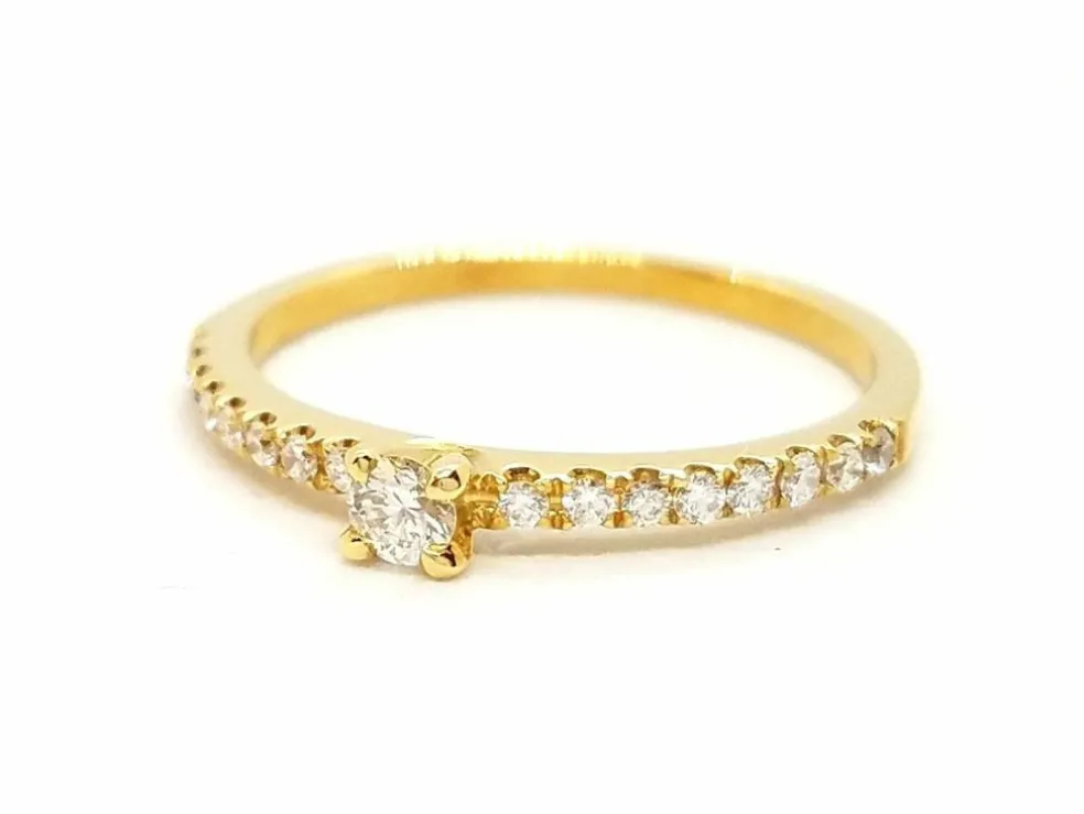 Bague Solitaire Or jaune Diamant