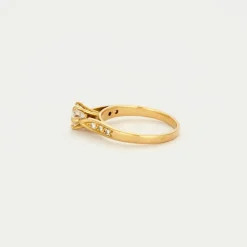 Bague solitaire or jaune diamant