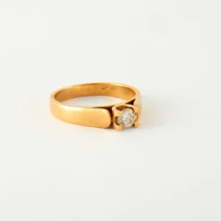 Bague Solitaire Or jaune Diamant 0.26ct