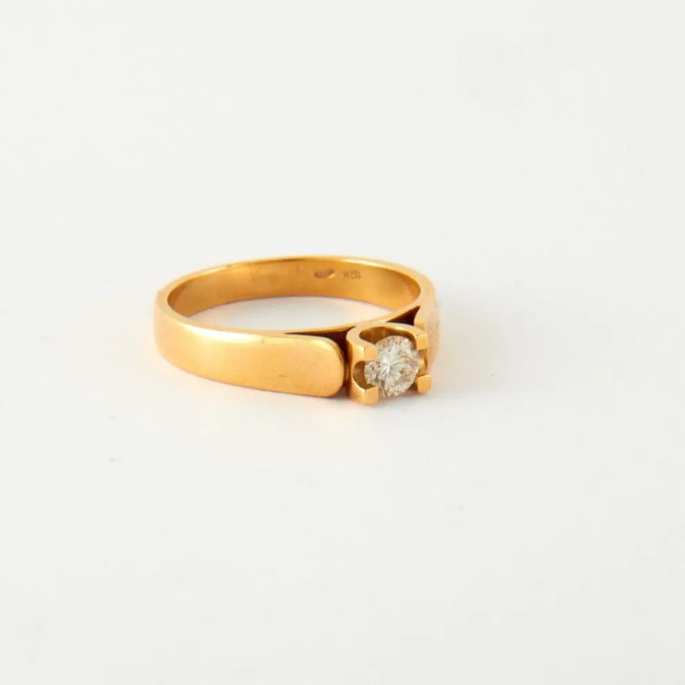 Bague Solitaire Or jaune Diamant 0.26ct
