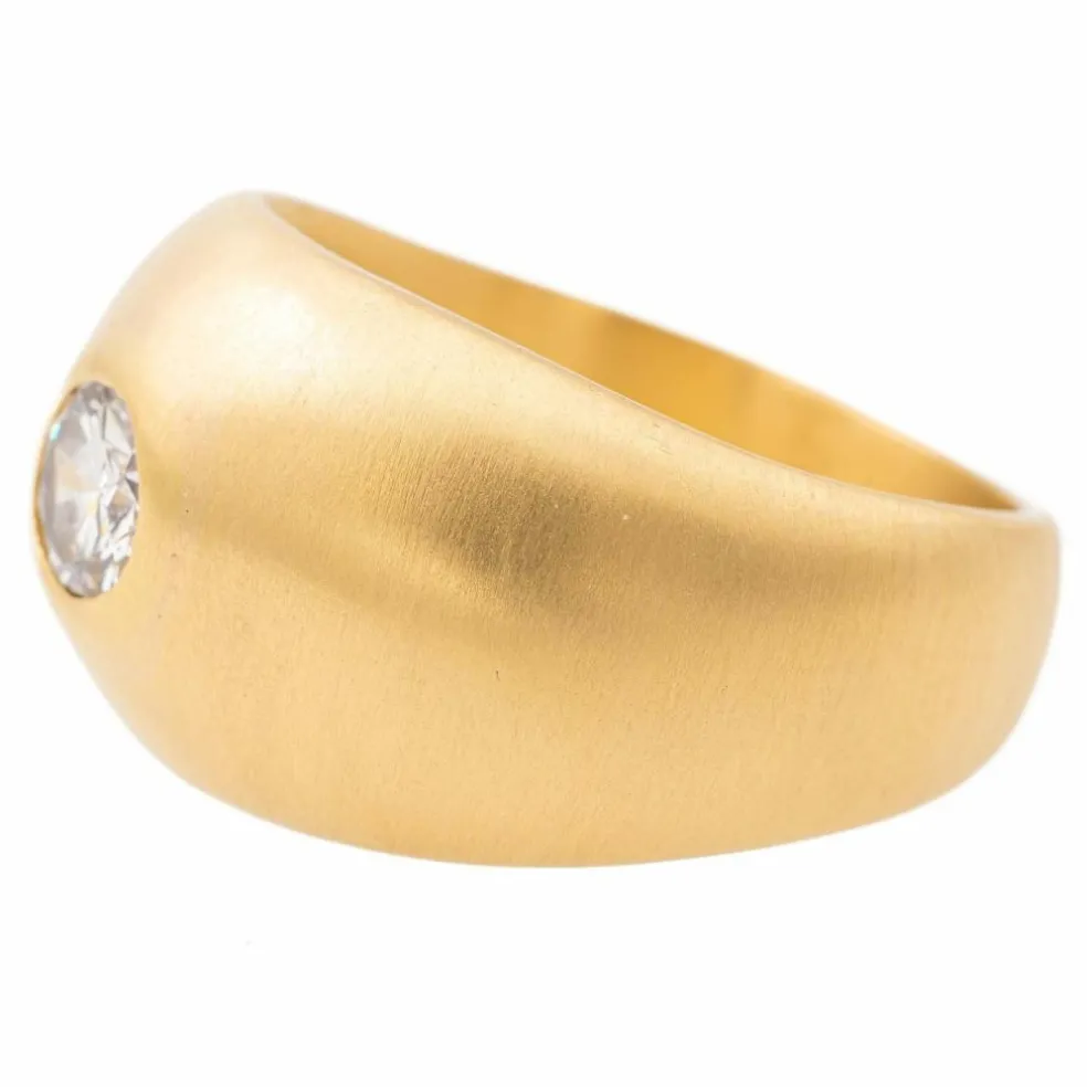 Bague Solitaire or jaune diamant