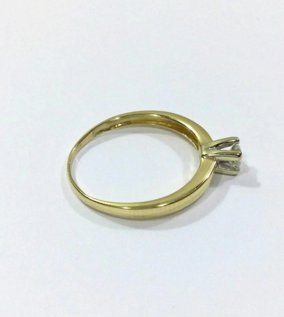 Bague Solitaire Or Jaune Diamant 0.14ct