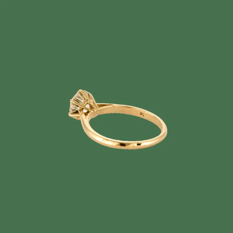 BAGUE SOLITAIRE OR JAUNE ET DIAMANT