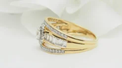 Bague solitaire or jaune et diamant certifié