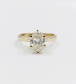 Bague solitaire or jaune diamant 1,51 carat - certificat GWLAB