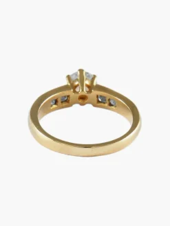 BAGUE SOLITAIRE OR JAUNE ET DIAMANTS