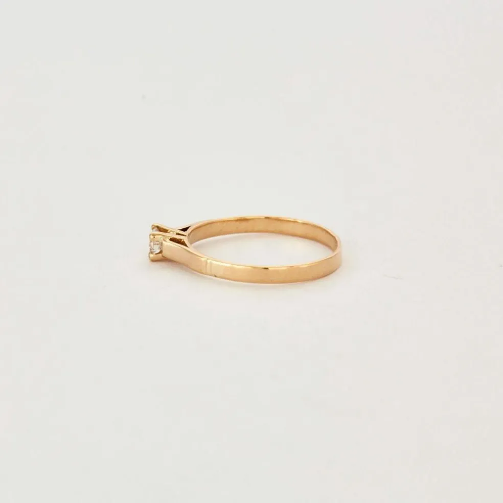 Bague solitaire Or jaune Diamant