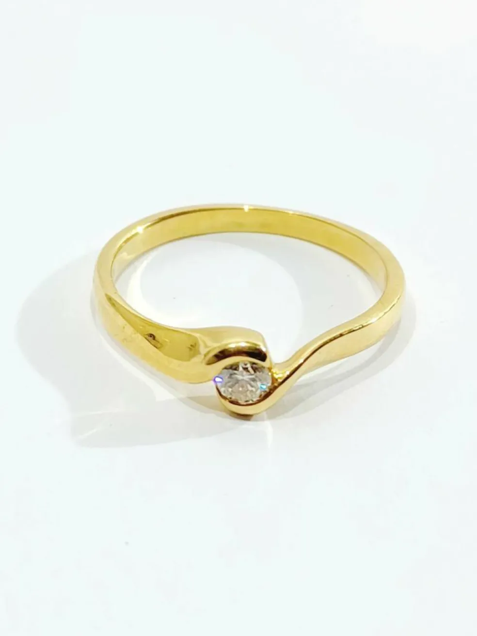 Bague Solitaire Or Jaune Diamant 0.13ct