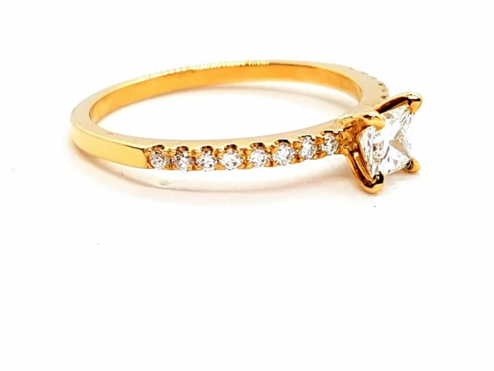 Bague Solitaire Or jaune Diamant