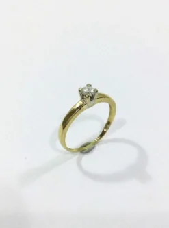 Bague Solitaire Or Jaune Diamant 0.14ct