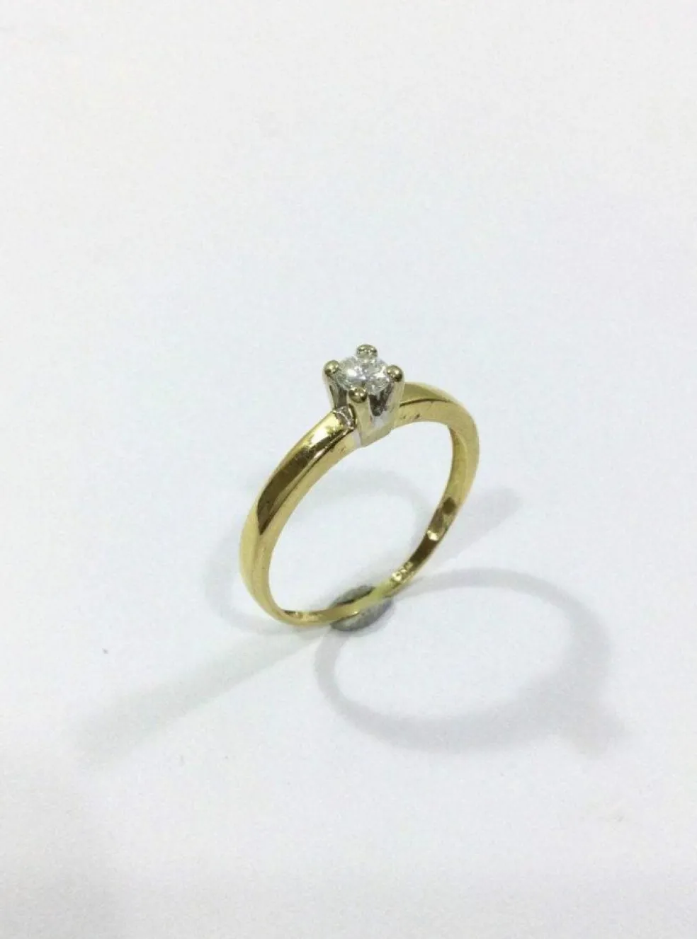 Bague Solitaire Or Jaune Diamant 0.14ct