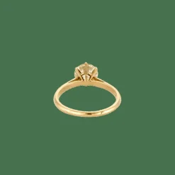 BAGUE SOLITAIRE OR JAUNE ET DIAMANT
