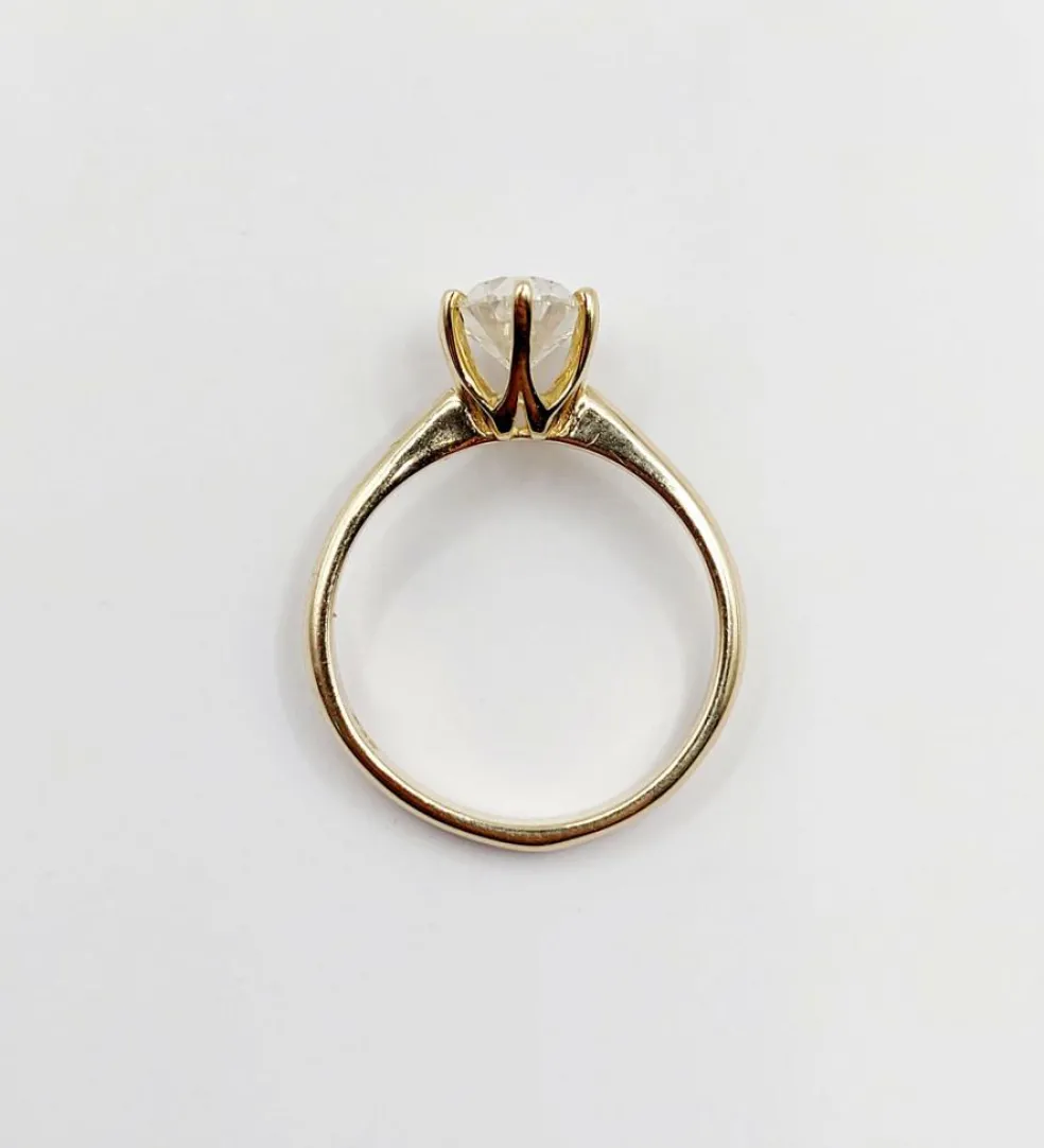 Bague solitaire or jaune diamant 1,51 carat - certificat GWLAB