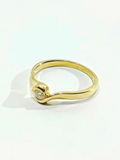 Bague Solitaire Or Jaune Diamant 0.13ct