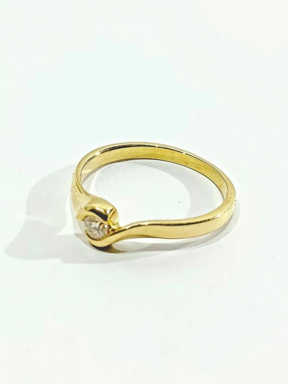 Bague Solitaire Or Jaune Diamant 0.13ct