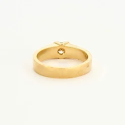 Bague solitaire or jaune et diamant