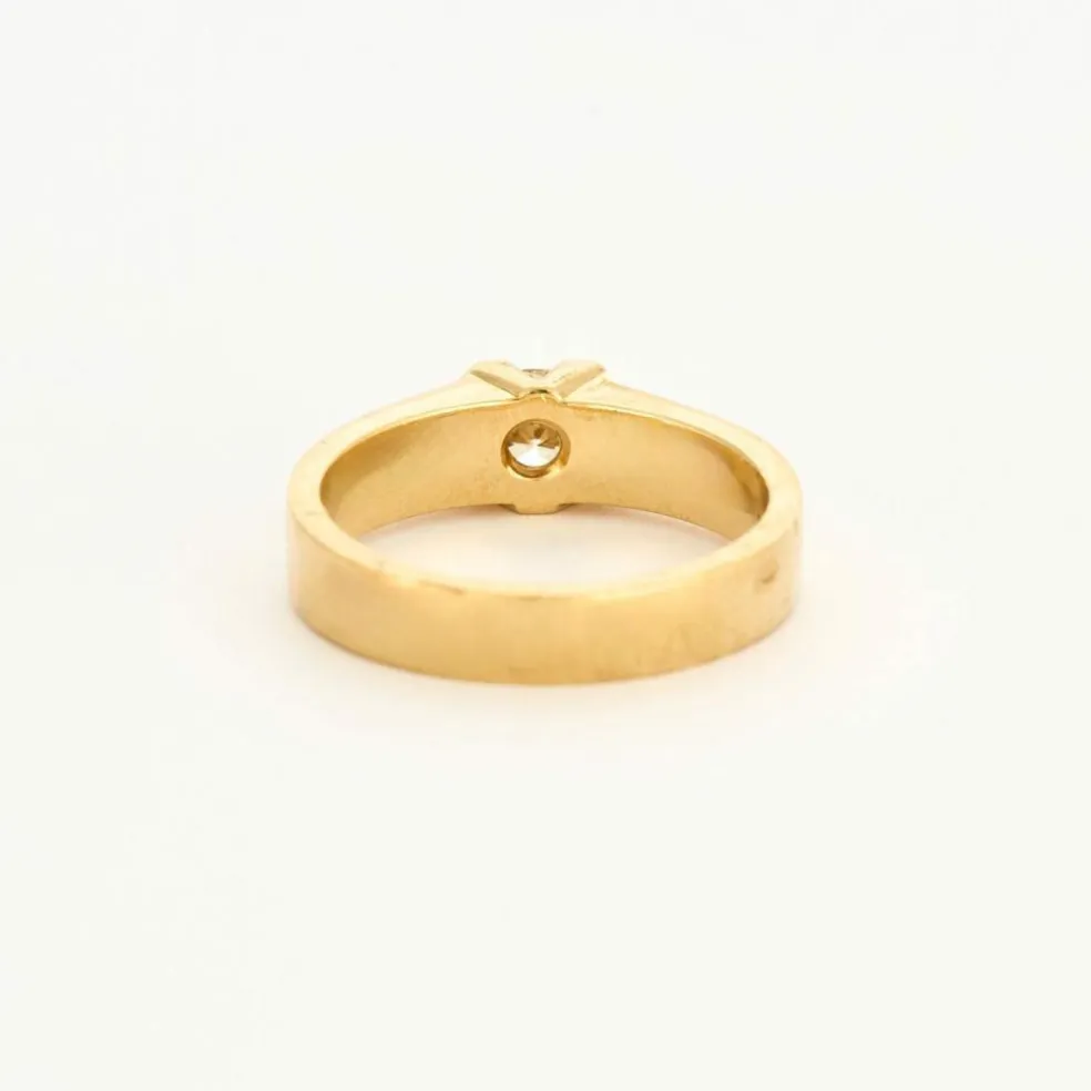 Bague solitaire or jaune et diamant