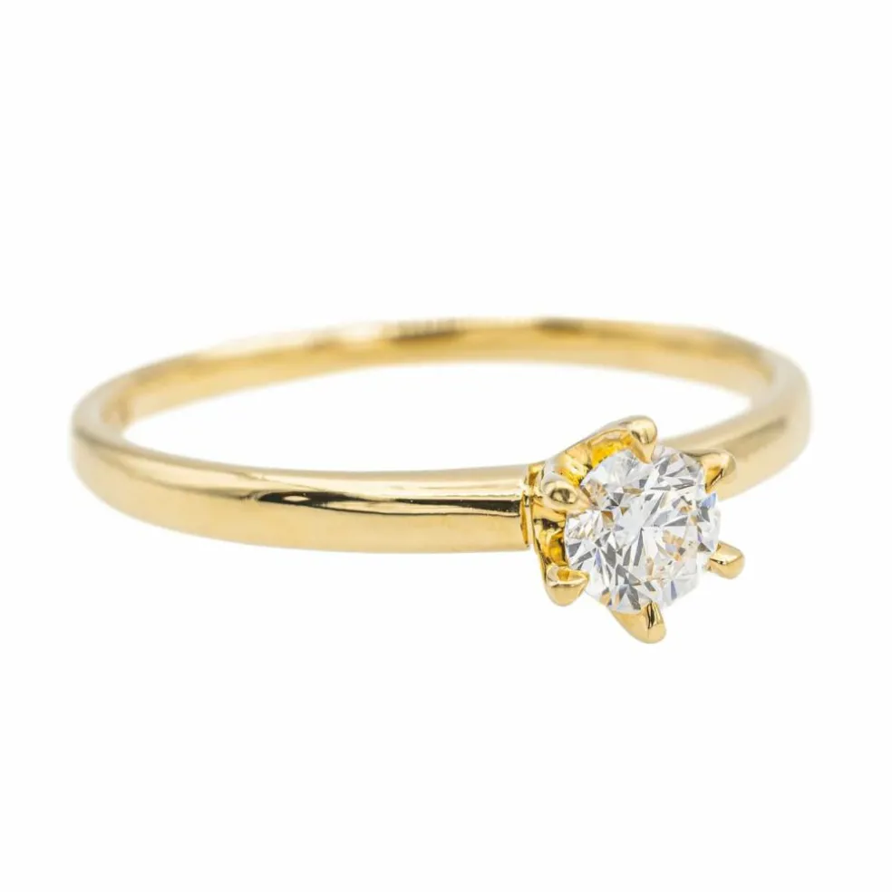 Bague Solitaire Or jaune Diamant
